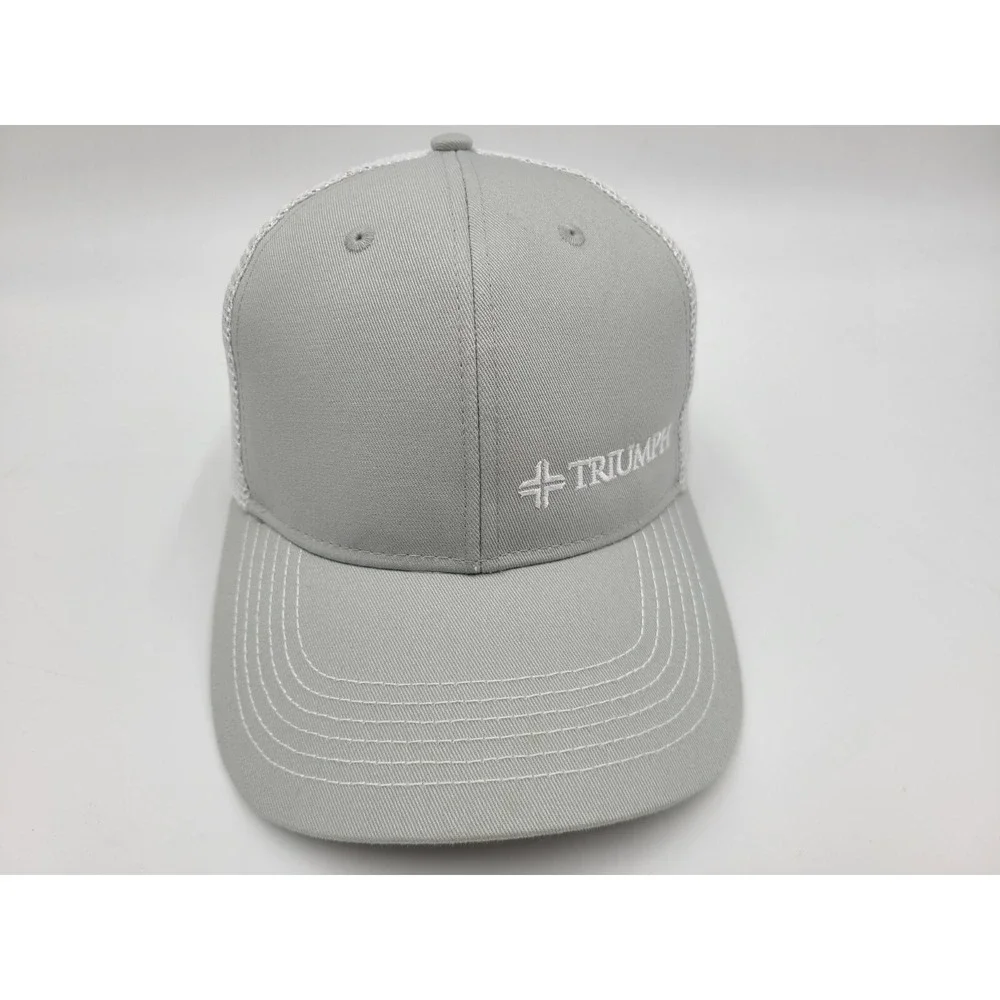 Triumph Brand Ahead Headgear Mesh Trucker Snapback Hat Cap Men Women Gray White